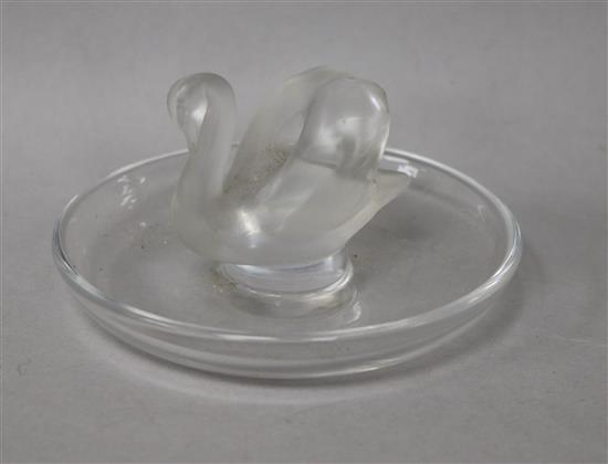 A Lalique swan dish